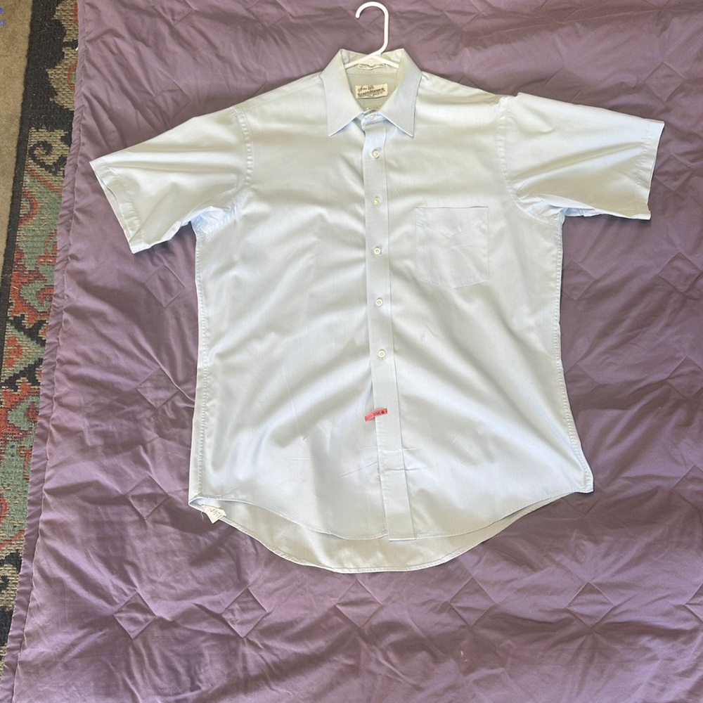 Vintage Sears Roebuck Shirt - Light Blue - Casual Button Down Shirt - 16 1/2